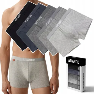 Bokserki męskie 5 PAR Sportowe Bawełniane Szorty ATLANTIC 5BMH-011 - M - Majtki męskie - miniaturka - grafika 1