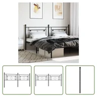 Inne meble do sypialni - The Living Store Metalowe wezgłowie - czarne - 193 cm - Wezgłowie - miniaturka - grafika 1