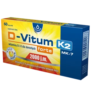 OLEOFARM SP. Z O.O. D-Vitum Forte 2000 J.M. K2 60 Kapsułek - Witaminy i minerały - miniaturka - grafika 1