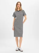 Sukienki - Noisy May Damska sukienka dresowa - Ember Kobiety Bawełna czarny|biały w paski, S - miniaturka - grafika 1