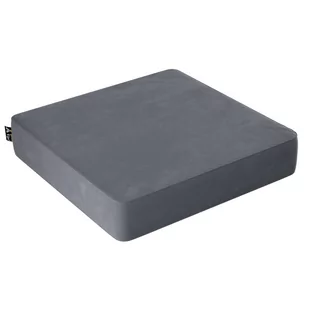 Puf Velvet Square, grafitowy szary, 50x50x10cm, Posh Velvet - Pufy i podnóżki - miniaturka - grafika 1