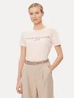 Koszulki i topy damskie - Tommy Hilfiger T-Shirt Logo WW0WW40276 Różowy Regular Fit - miniaturka - grafika 1
