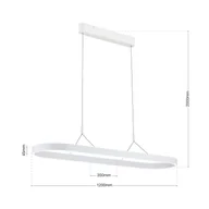 Lampy sufitowe - ORION Lampa wisząca LED Carrara, biała, z regulacją wysokości, CCT - miniaturka - grafika 1
