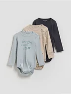 Body dla niemowląt - Reserved - Bawełniane body 3 pack - kremowy - miniaturka - grafika 1