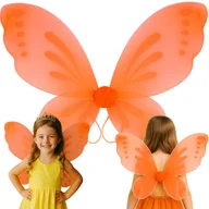 Stroje karnawałowe - Skrzydła Wróżki Strój Motylka Elf Wróżka Motyl Przebranie Na Bal Karnawał Pomarańczowe - miniaturka - grafika 1