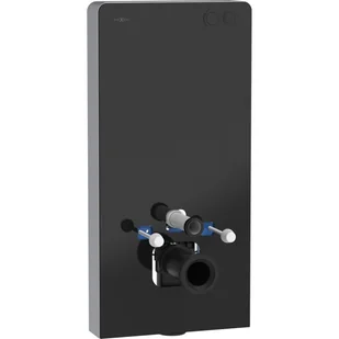 Mexen Tex Air G stelaż natynkowy pneumatyczny do WC, czarne szkło - 61150A-70 - Stelaże i zestawy podtynkowe do WC - miniaturka - grafika 1