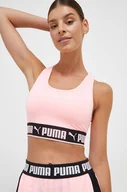 Bielizna sportowa damska - Puma biustonosz sportowy Strong kolor różowy gładki - miniaturka - grafika 1