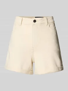 Szorty jeansowe z wysokim stanem i 5 kieszeniami model ‘MONI’ - Spodenki damskie - miniaturka - grafika 1