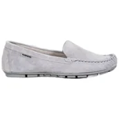Mokasyny damskie - Klasyczne Skórzane Moksyny VINCEZA szare - Vinceza - miniaturka - grafika 1