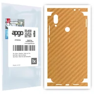 Szkła hartowane na telefon - Folia naklejka skórka strukturalna na TYŁ+BOKI do Xiaomi Redmi Note 7 - Carbon Złoty - apgo SKINS - miniaturka - grafika 1