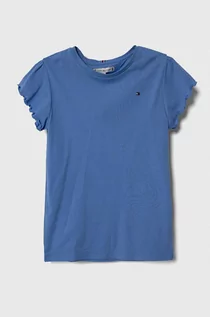 Koszulki dla dziewczynek - Tommy Hilfiger t-shirt dziecięcy kolor niebieski - grafika 1