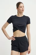 Koszulki sportowe damskie - Under Armour t-shirt treningowy Motion Crossover kolor czarny - miniaturka - grafika 1