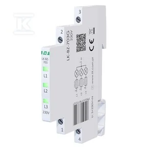 Lampka kontrolna zasilania z zabezpieczeniem LK-BZ-703G 1/3S 3X230V 3xLED ZIELONA - Inne akcesoria elektryczne - miniaturka - grafika 1