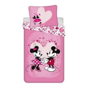 Pościel dla dzieci - Pościel dziecięca Mickey and Minnie "Love" micro, 140 x 200 cm, 70 x 90 cm - grafika 1