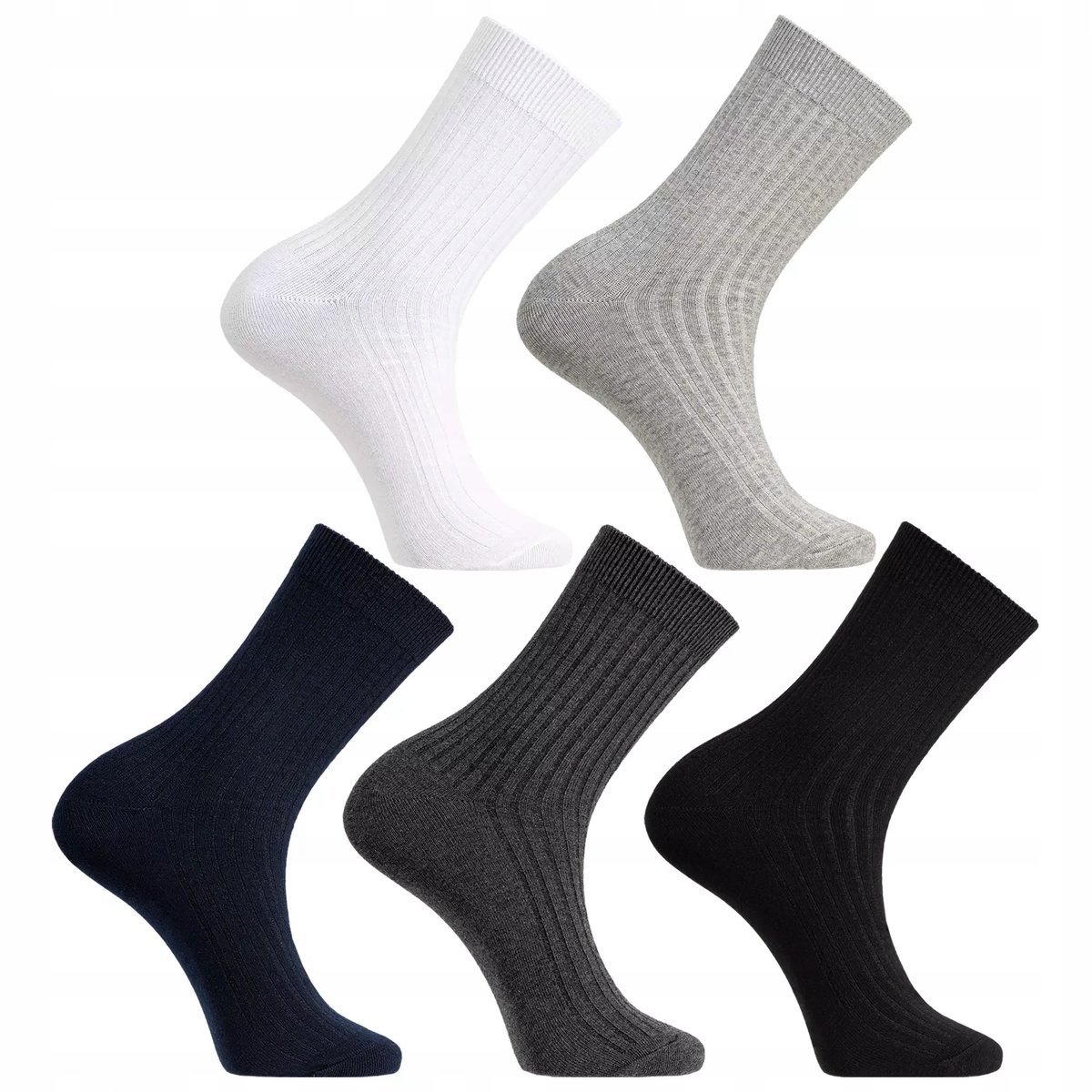 5X SKARPETY MĘSKIE DŁUGIE CIEPŁE WIELOKOLOROWE MIX MORAJ 43-45