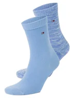 Skarpetki damskie - Tommy Hilfiger Skarpety w 2-paku Kobiety wiskoza niebieski wzorzysty, 35-38 - miniaturka - grafika 1
