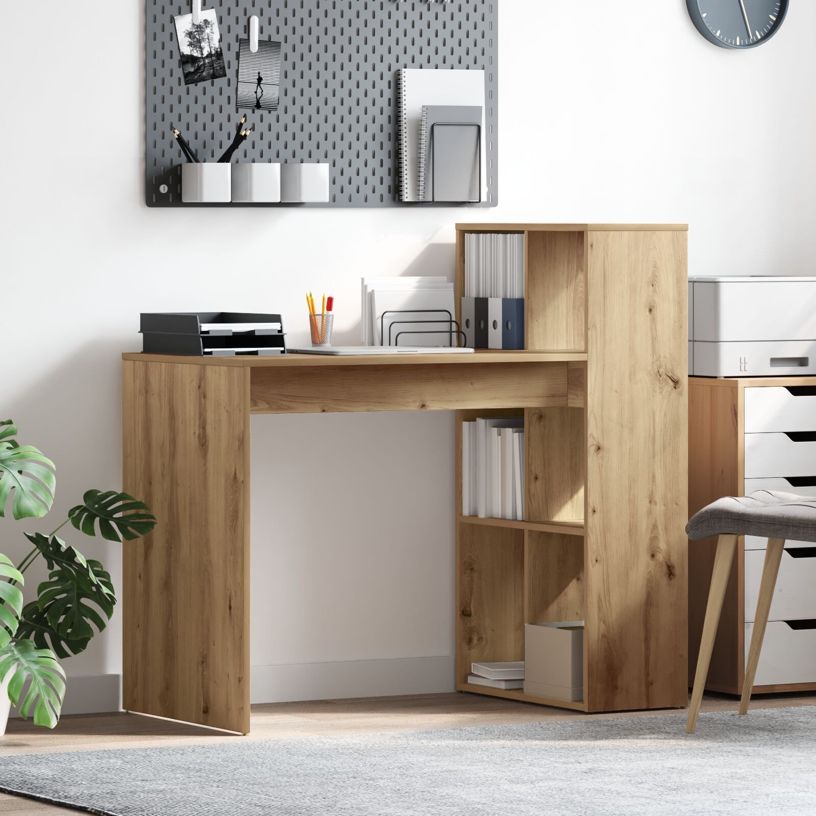 vidaXL Biurko do pisania Dąb artystyczny Płyta wiórowa Średnie