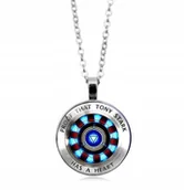 Wisiorki - Naszyjnik wisiorek Tony Stark heart Iron Man Marvel srebrny prezent - miniaturka - grafika 1