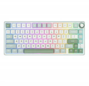 Royal Kludge RK R75 RGB Sky Cyan laidinė klaviatūra 75%, Hot-swap, Sidabrinis switches, US RKR75-W-S - Klawiatury - miniaturka - grafika 1