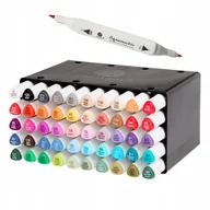 Przybory szkolne - MEGA DUŻY ZESTAW XXL MARKERY AKWARELOWE NA TACCE PODWÓJNA KOŃCÓWKA 50SZT - miniaturka - grafika 1