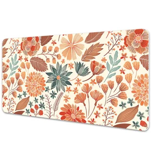 Mata na biurko Kwiaty w odcieniach pomarańczowego 90x45 cm - Podkładki na biurko Mata na biurko Kwiaty w odcieniach pomarańczowego 90x45 cm - Podkładki na biurko - miniaturka - grafika 1