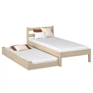 Łóżka - Łóżko pojedyncze z szufladą na materac N01 dąb bielony 90x200 - miniaturka - grafika 1