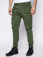 Spodnie męskie - Alpha Industries Spodnie materiałowe Combat 126215 Zielony Slim Fit - miniaturka - grafika 1