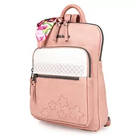 Torebki damskie - Lois - Plecak dla kobiety z regulowanymi ramiączkami. Zamknięcie zamka błyskawicznego. Tylne i przednie kieszenie. Haftowana skóra eco 310723 - miniaturka - grafika 1