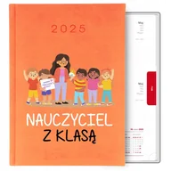 Notesy i bloczki - POMARAŃCZOWY kalendarz A5 książkowy 2025 idealny prezent dla nauczyciela WZ - miniaturka - grafika 1