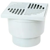 Odwodnienia, kanały i akcesoria - Wpust z prostym odpływem biały 15 x 15 x 13 cm MAXPOL - miniaturka - grafika 1