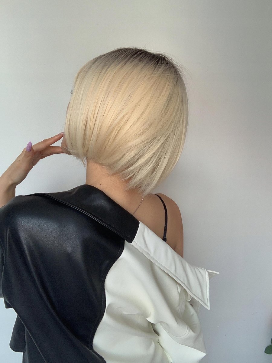 Peruka Bob Ombre Blond Cosplay Grzywka Premium Jak Prawdziwe