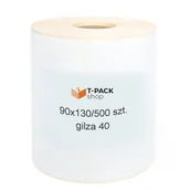 Akcesoria do pakowania - Etykiety termiczne samoprzylepne białe 90x130 mm 500szt Ø40mm - miniaturka - grafika 1