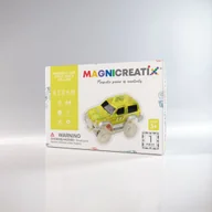 Klocki - Klocki Magnetyczne SAMOCHÓD WYŚCIGOWY ŻÓŁTY MAGNICREATIX - miniaturka - grafika 1