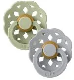 Smoczki uspokajające - BIBS BBTB BOHEME SAGE & CLOUD M 6-18m Smoczek uspokajający kauczukowy Hevea, 2 sztuki - miniaturka - grafika 1