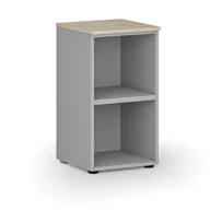 Regały biurowe - Regał biurowy PRIMO GRAY, 740 x 400 x 420 mm, szary/dąb naturalny - miniaturka - grafika 1