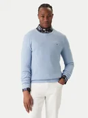 Swetry męskie - Tommy Hilfiger Sweter Essential MW0MW36347 Błękitny Regular Fit - miniaturka - grafika 1