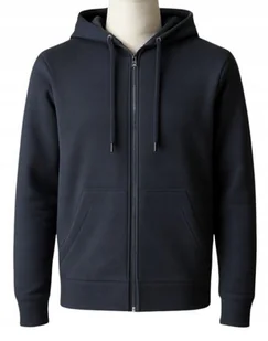 Męska ocieplana bluza dresowa z kapturem rozpinana 2XL XXL granatowa 25 - Bluzy męskie - miniaturka - grafika 1