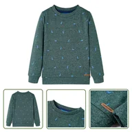 Bluzy dla dziewczynek - Bluza dziecięca - ciemnozielony melanż - 128 - Bluza Dla Dziecka - miniaturka - grafika 1