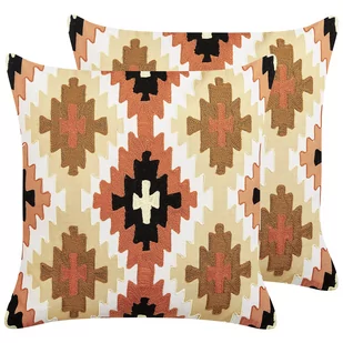 2 Bawełniane Poduszki Dekoracyjne Geometryczny Wzór 50 X 50 Cm Wielokolorowe Serampore - Poduszki dekoracyjne 2 Bawełniane Poduszki Dekoracyjne Geometryczny Wzór 50 X 50 Cm Wielokolorowe Serampore - Poduszki dekoracyjne - miniaturka - grafika 1