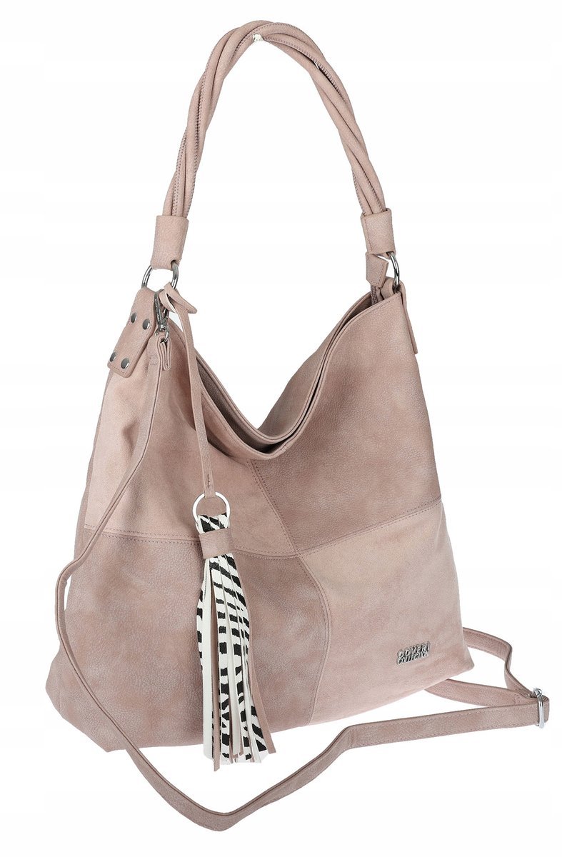 Torebka damska worek włoska marka COVERI COLLECTION A4 0841 różowa