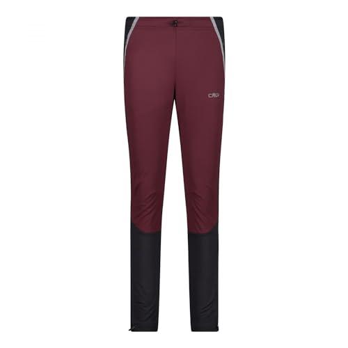 CMP Długie spodnie damskie z odblaskowymi detalami, Burgundy, 40