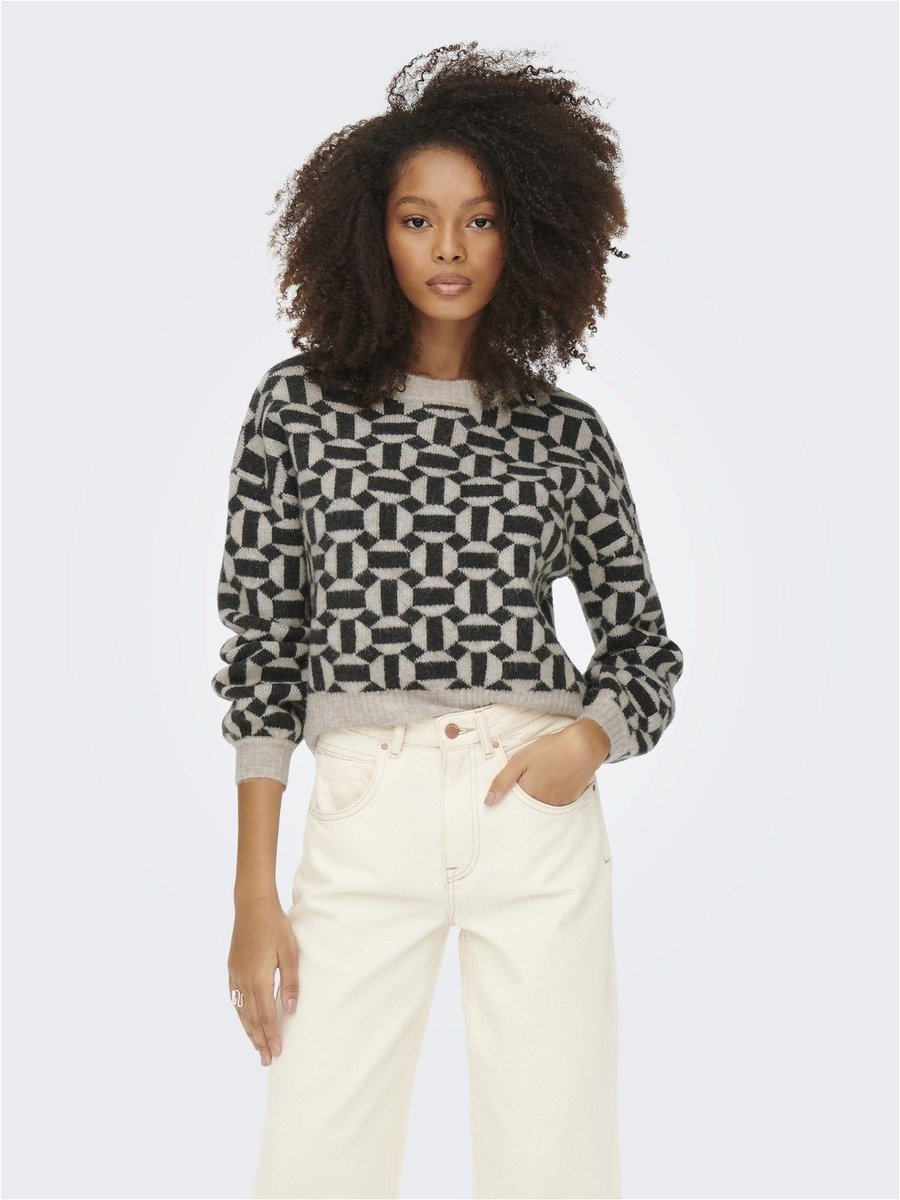 maglie donna only 15268015 geo lige oatmeal