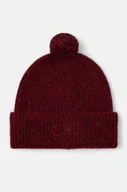 Czapki damskie - Calvin Klein czapka wełniana kolor bordowy wełniana K60K612586 - miniaturka - grafika 1