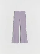 Spodnie i spodenki dla dziewczynek - Reserved - Spodnie flare z falbanami - lawendowy - miniaturka - grafika 1