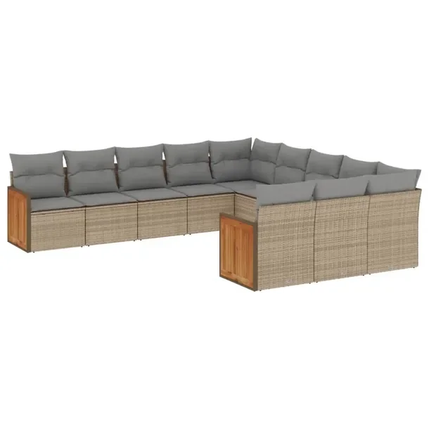 Zestaw mebli ogrodowych modułowych beżowy rattan PE 62 x 62 x 69 cm