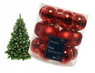 Bombki - Bombki szklane okrągłe czerwone połysk/mat zestaw 18 sztuk - miniaturka - grafika 1