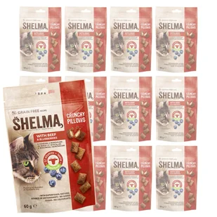 12x Chrupiące poduszeczki z wołowiną i borówkami dla kota Shelma 60g - Przysmaki dla kotów 12x Chrupiące poduszeczki z wołowiną i borówkami dla kota Shelma 60g - Przysmaki dla kotów - miniaturka - grafika 1