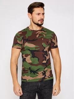 Koszulki męskie - Ralph Lauren Polo T-Shirt Ssl 710812948001 Zielony Slim Fit - grafika 1