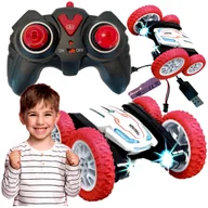 Zabawki zdalnie sterowane - SAMOCHÓD AUTO CAR AKROBATA 4x4 ZDALNIE STEROWANY 360° NA PILOTA CZERWONY - miniaturka - grafika 1