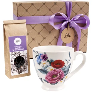 Filiżanka porcelanowa 405 ml z herbatą Śliwka w Cynamonie w opakowaniu prezentowym Lile Prati P35203-107245 - Filiżanki - miniaturka - grafika 1